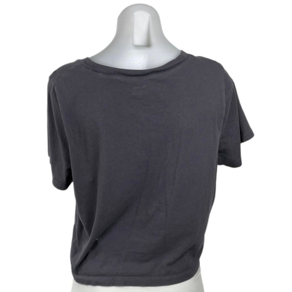 Madewell Women's Black Boxy Short Sleeve Crew Neck Crop T Shirt Tee Top Size M - Picture 4 of 6